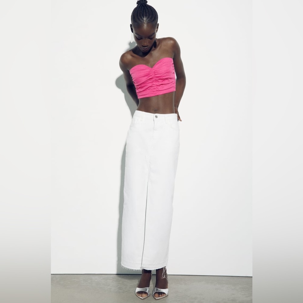 Zara strapless cropped top